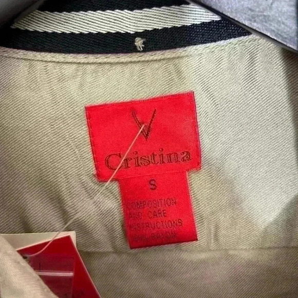 V Cristina Shirt Dress Utility Style Roll Tab Sleeves Belted Pockets Casual S - Picture 7 of 9